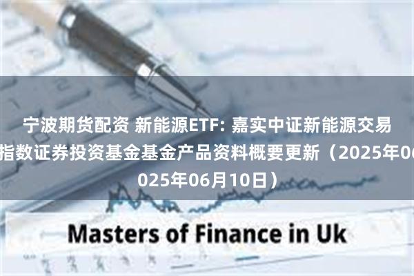 宁波期货配资 新能源ETF: 嘉实中证新能源交易型开放式指数证券投资基金基金产品资料概要更新(2025年06月10日)